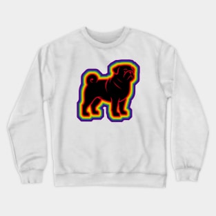 LGBTQ+ rainbow Pug dog silhouette Crewneck Sweatshirt
